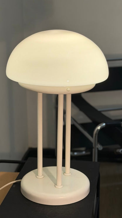 Pilzlampe aus Milchglas und Metall, 1970er Jahre