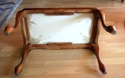 Vintage Blumenbank im Chippendale-Stil, Holz und Keramik