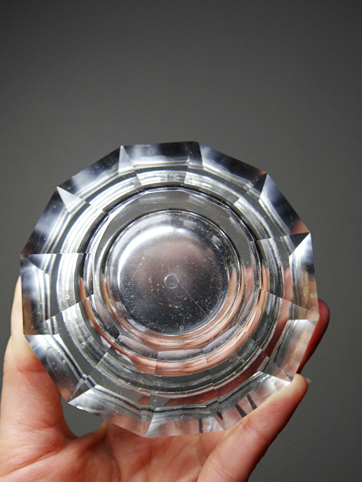 Vintage Tischfeuerzeug aus Muranoglas von Antonio Imperatore, facettiert