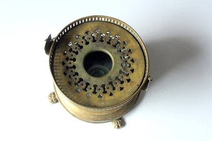 Vintage Stövchen Messing mit Löwenfüßen