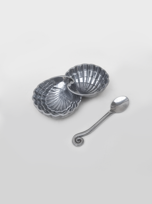 Vintage Salzkeller Shell mit Spirallöffel