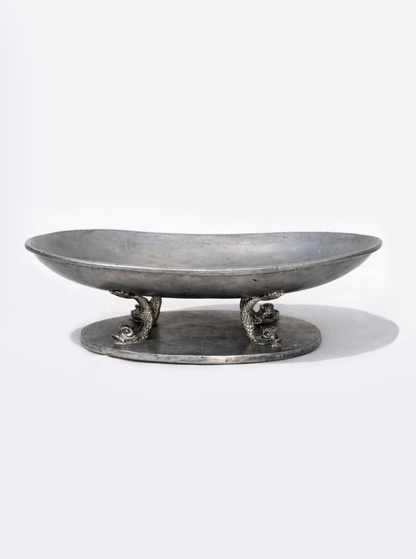 Vintage Obstschale Zinn groß