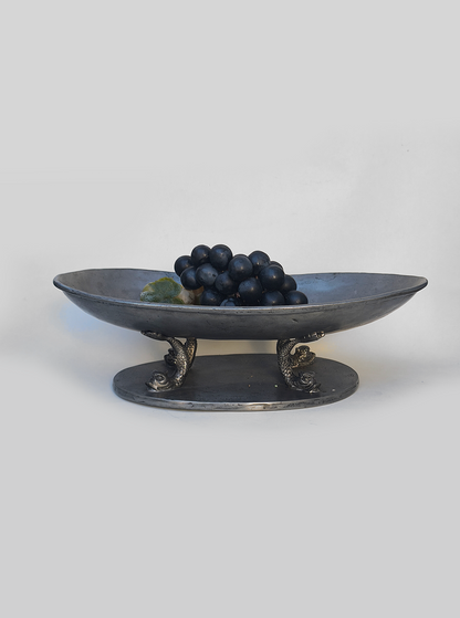 Vintage Obstschale Zinn groß