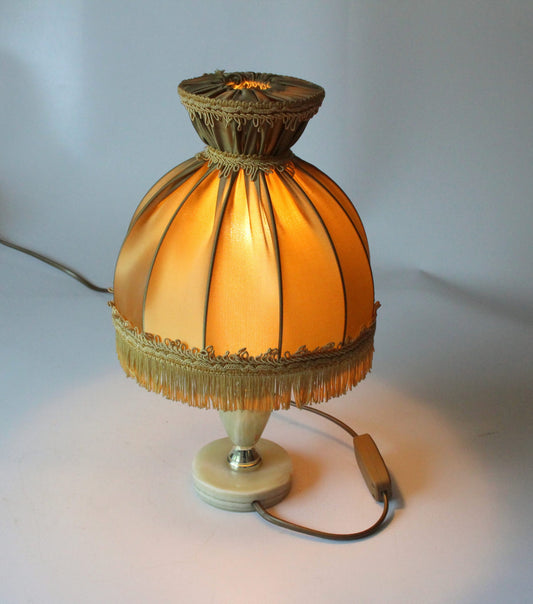 Vintage Tischlampe aus Messing und Onyx
