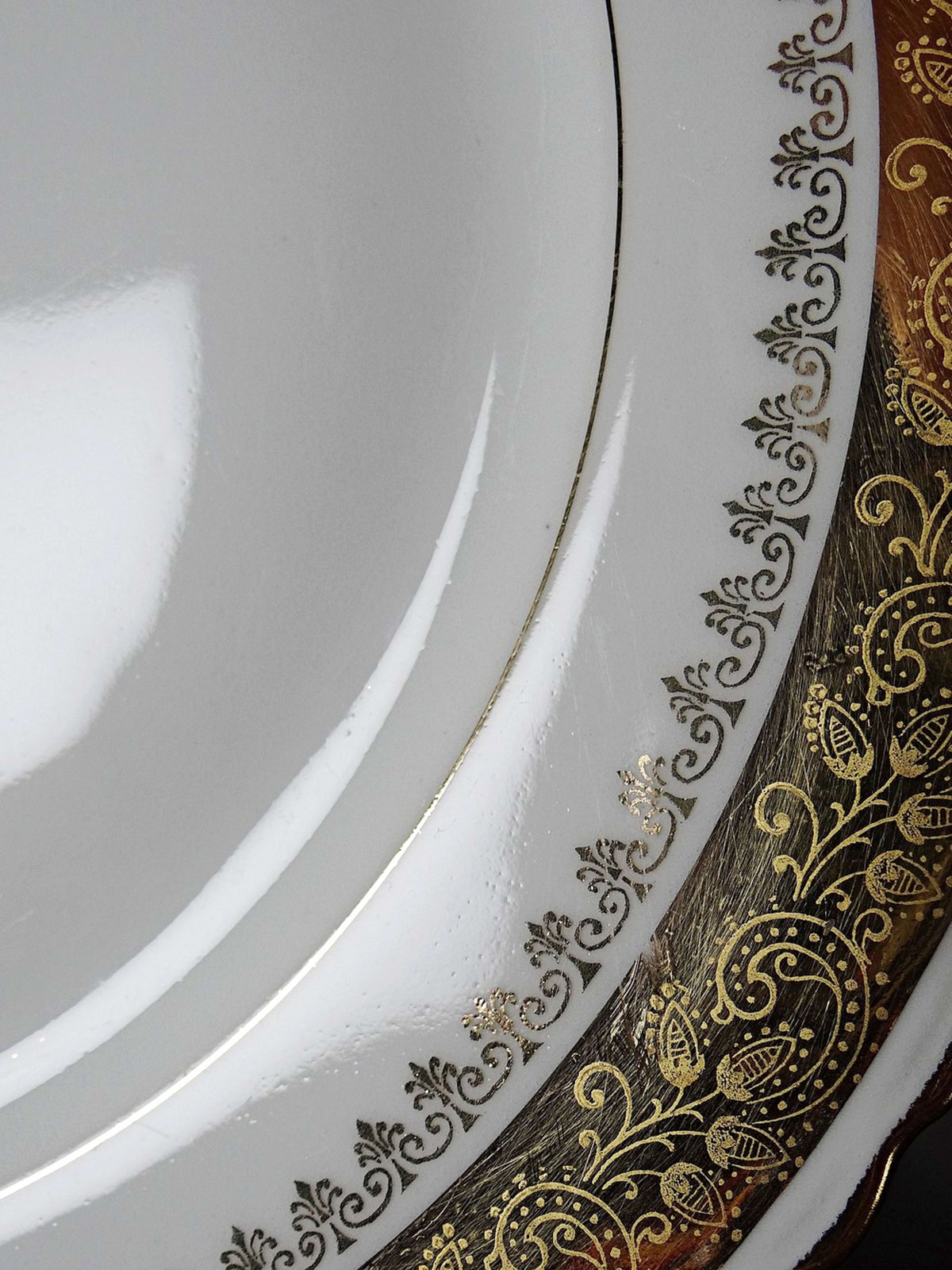 Set von 6 Vintage Teller ADP Royal Limoges mit Golddekor