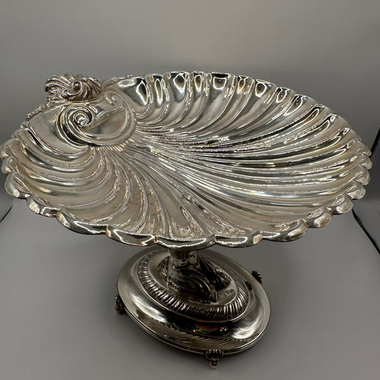 Vintage Muschelschale Echtsilber Triton Figur handgefertigt