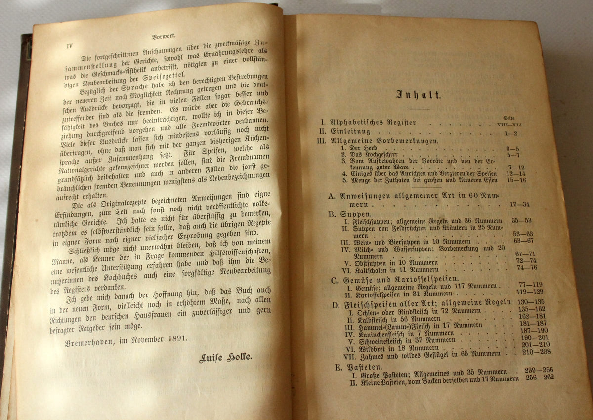 Vintage Kochbuch "Praktisches Kochbuch" von Henriette Davidis, 1898