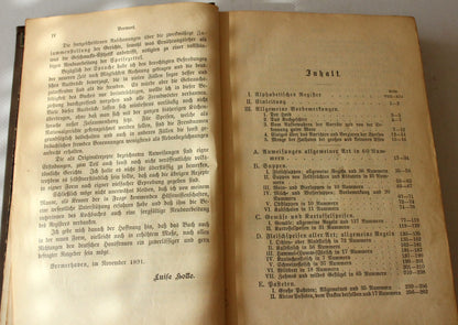 Vintage Kochbuch "Praktisches Kochbuch" von Henriette Davidis, 1898