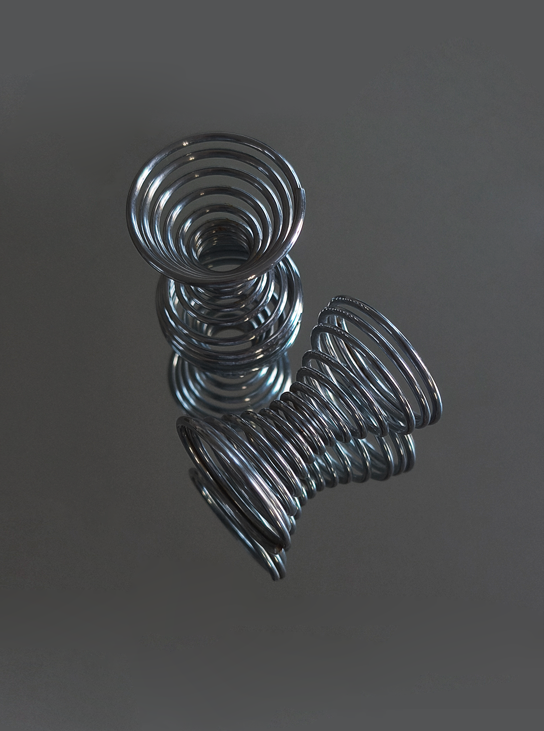 Set von 2 Vintage Eierbecher Spiral