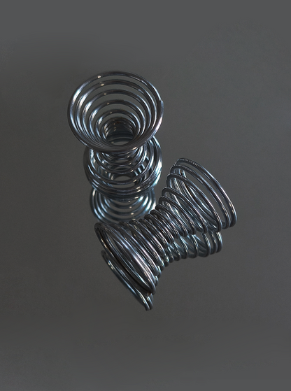 Set von 2 Vintage Eierbecher Spiral