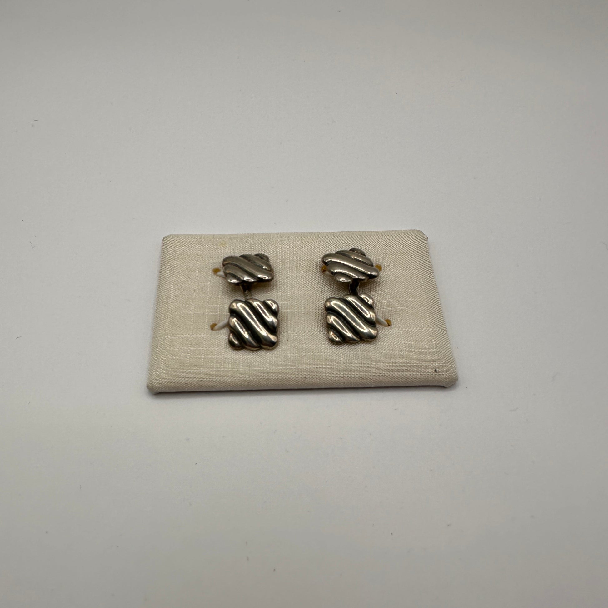 Vintage Manschettenknopf 835er Silber Wellenrelief