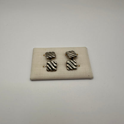 Vintage Manschettenknopf 835er Silber Wellenrelief