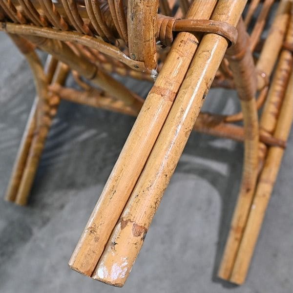 Vintage Stuhl von R. Wengler für Kbenhavn, Rattan, Armlehne, gebraucht