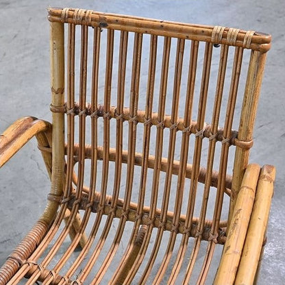 Vintage Stuhl von R. Wengler für Kbenhavn, Rattan, Armlehne, gebraucht
