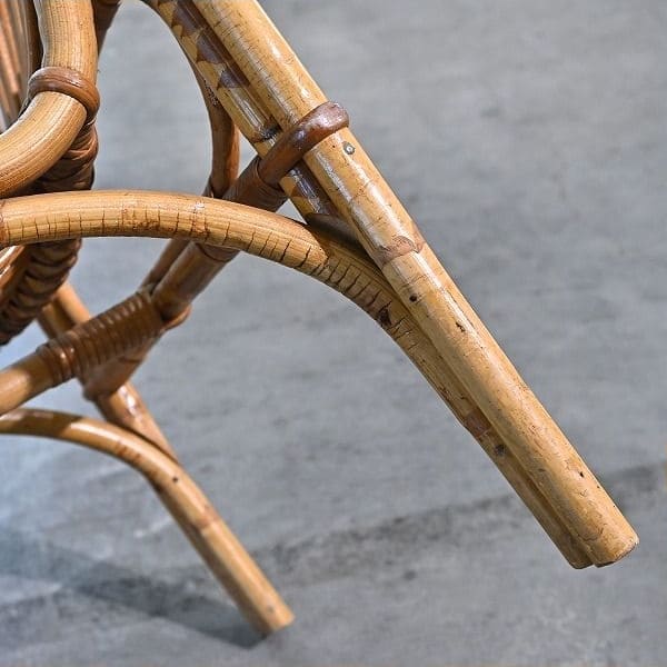 Vintage Stuhl von R. Wengler für Kbenhavn, Rattan, Armlehne, gebraucht