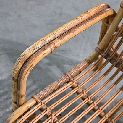 Vintage Stuhl von R. Wengler für Kbenhavn, Rattan, Armlehne, gebraucht