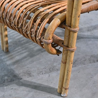 Vintage Stuhl von R. Wengler für Kbenhavn, Rattan, Armlehne, gebraucht