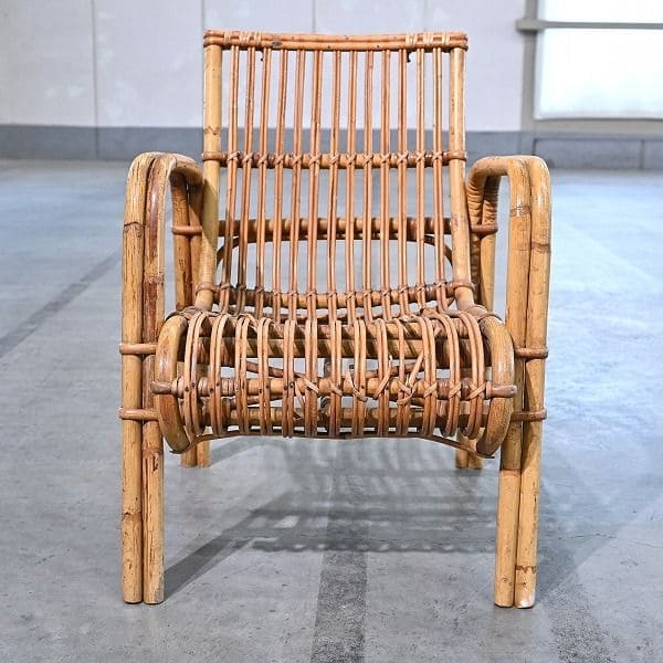 Vintage Stuhl von R. Wengler für Kbenhavn, Rattan, Armlehne, gebraucht