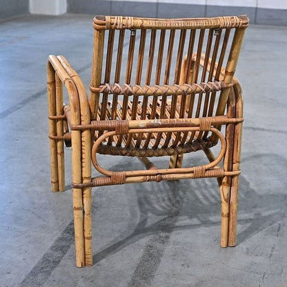 Vintage Stuhl von R. Wengler für Kbenhavn, Rattan, Armlehne, gebraucht