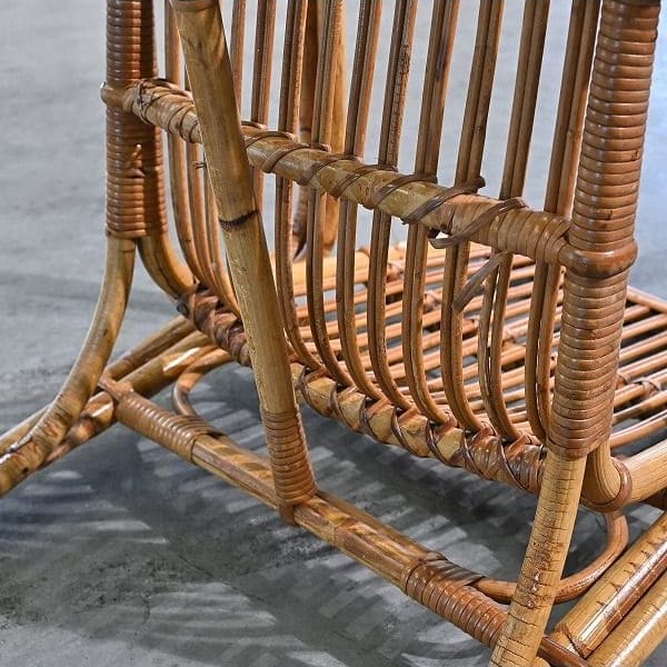Vintage Stuhl von R. Wengler für Kbenhavn, Rattan, Armlehne, gebraucht
