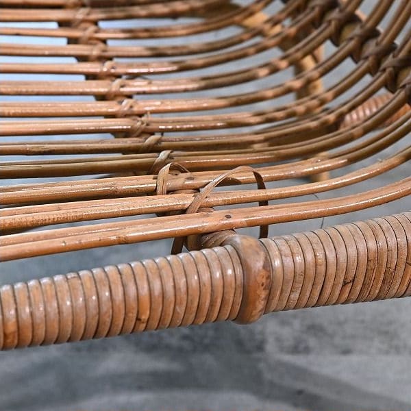 Vintage Stuhl von R. Wengler für Kbenhavn, Rattan, Armlehne, gebraucht