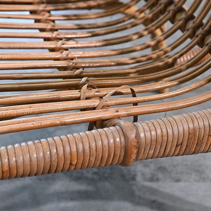 Vintage Stuhl von R. Wengler für Kbenhavn, Rattan, Armlehne, gebraucht