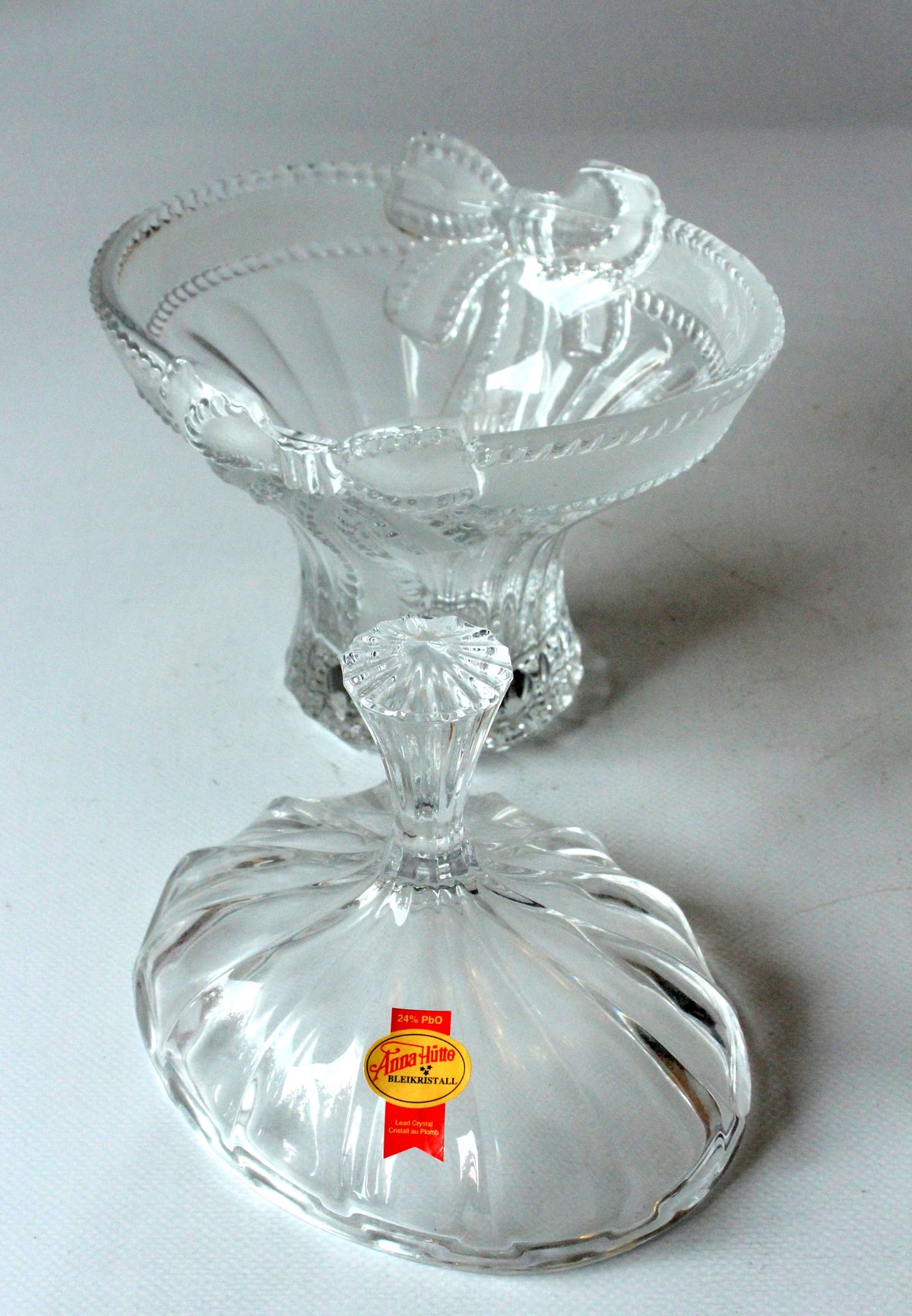 Vintage Bonboniere Bleikristall von Anna Hütte, Art Deco