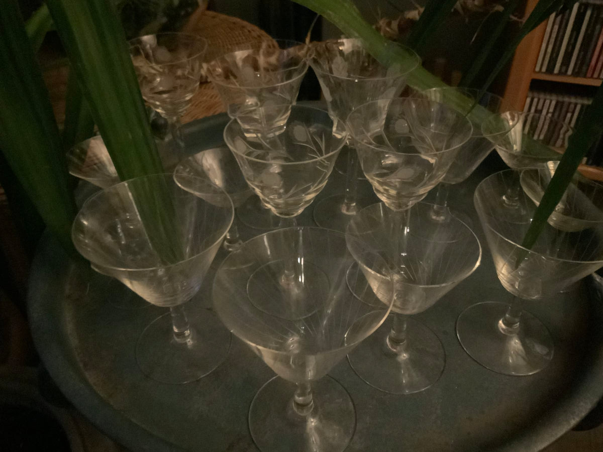 Vintage Glas Set von 17 Stück, diverse Varianten