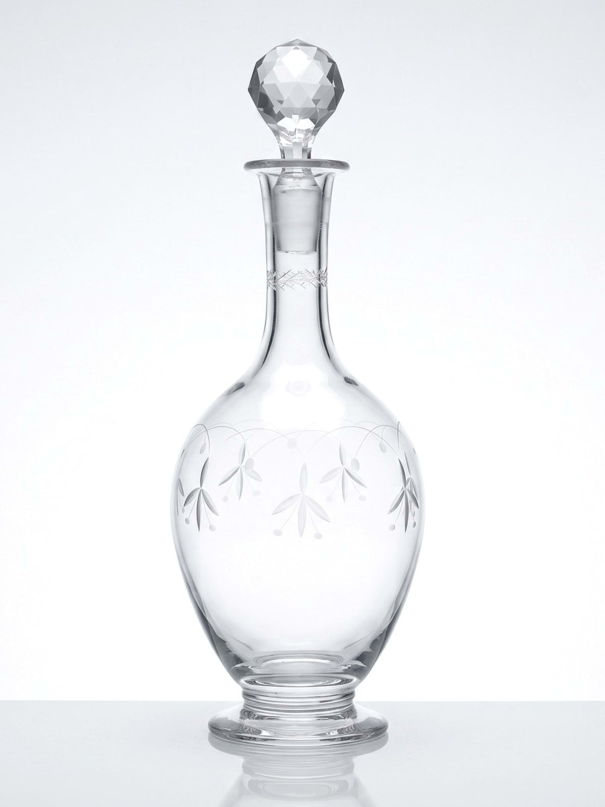 Vintage Karaffe "Cristal de Nancy" graviert, Art Deco