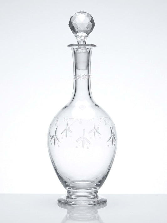 Vintage Karaffe "Cristal de Nancy" graviert, Art Deco