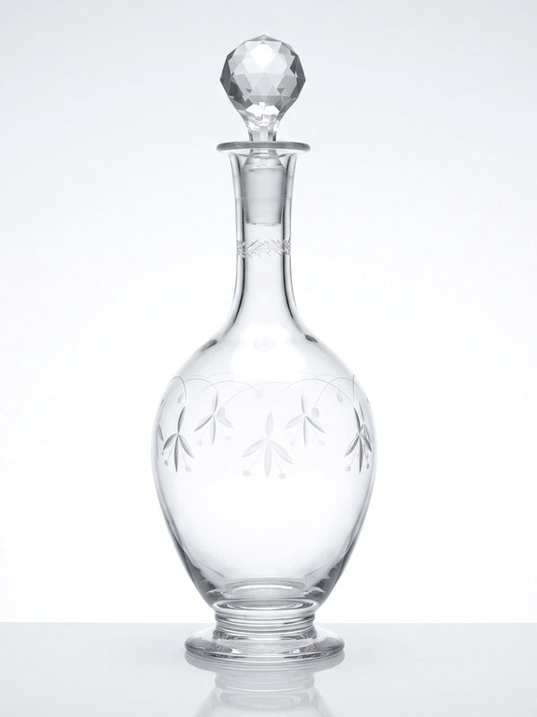 Vintage Karaffe "Cristal de Nancy" graviert, Art Deco