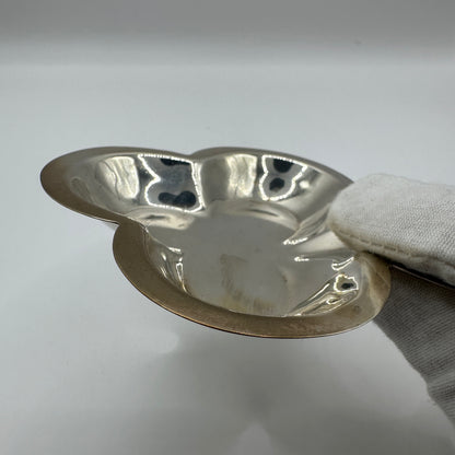 Vintage Kleeblatt-Schale Sterling Silber spielerisch und dekorativ