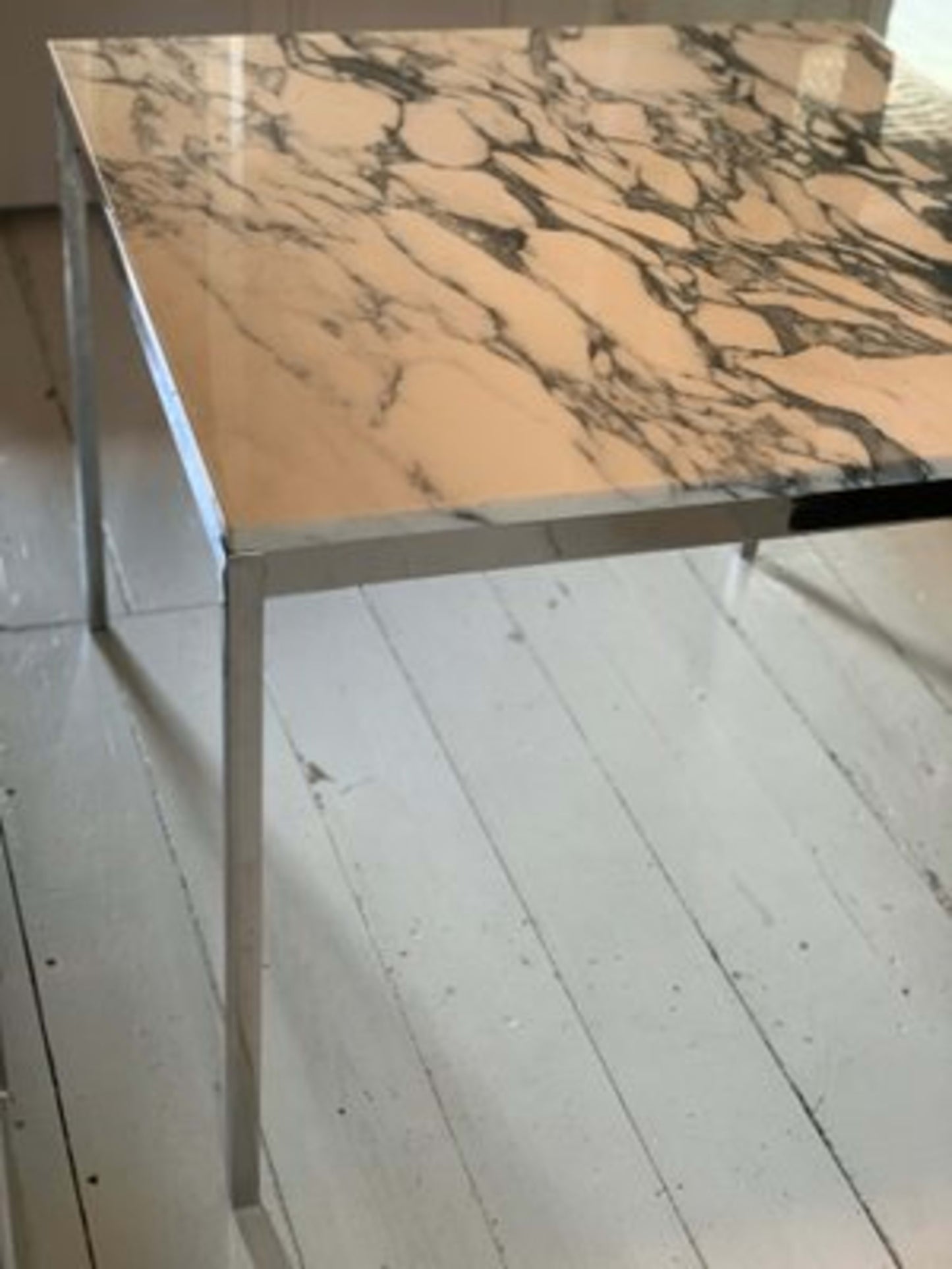 Vintage Esstisch von Florence Knoll Bassett für Knoll International, Marmor Chromfuß
