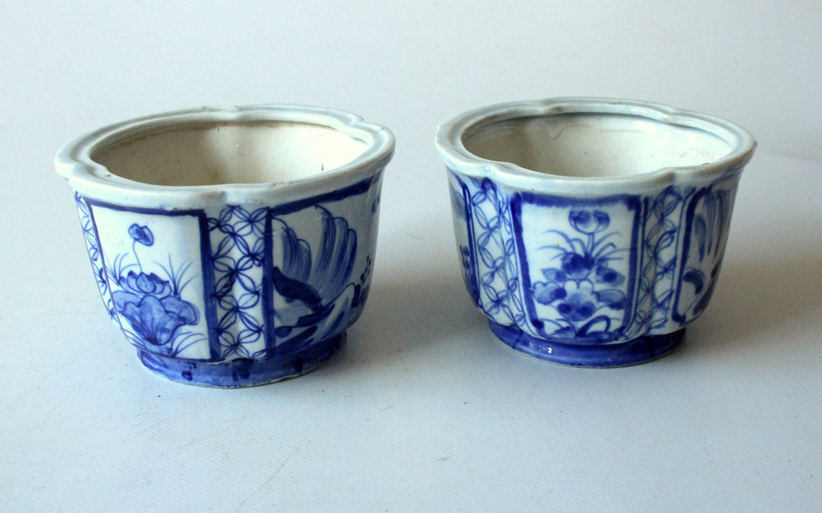 Set von 2 Vintage Blumentöpfe im asiatischen Stil
