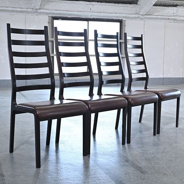 Set von 4 Vintage Ladder Back Stuhl von Mitsumasa Sugasawa für Tendo
