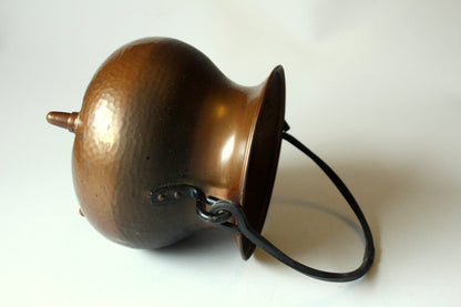 Vintage Kupferkessel Blumentopf gehämmert