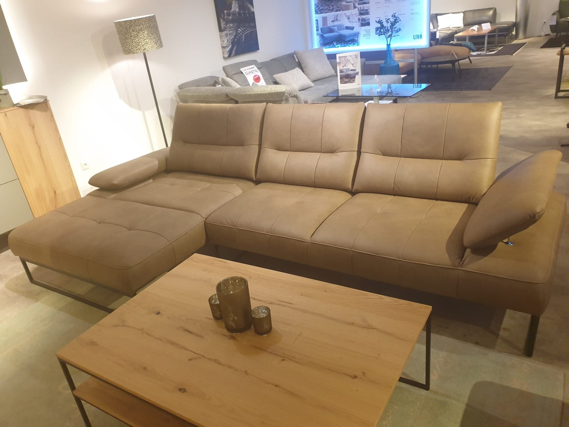 Vintage Longchair-Sofa "Harlin" von Himolla, Nappaleder