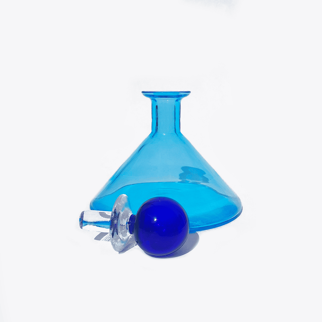 Vintage glass bottle blue and turquoise