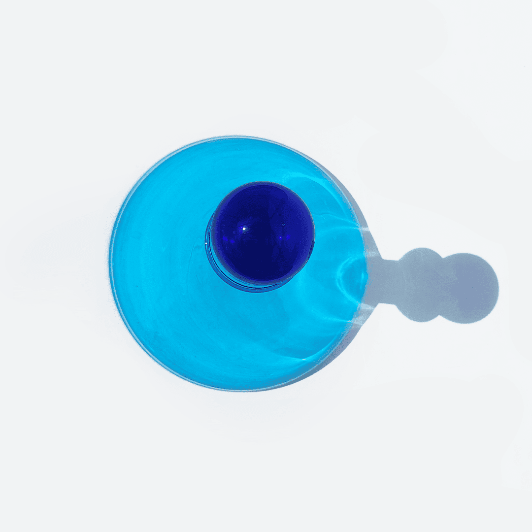 Vintage glass bottle blue and turquoise