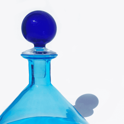 Vintage glass bottle blue and turquoise