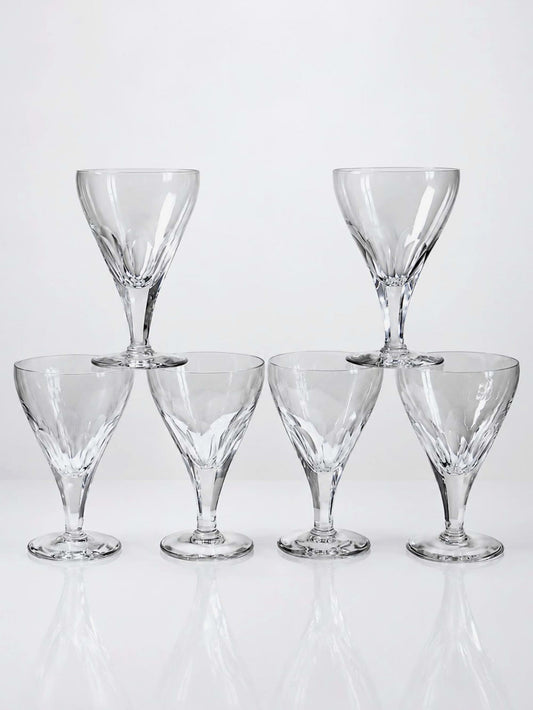 Set von 8 Vintage Kristallgläser zugeschrieben Moser, Böhmen