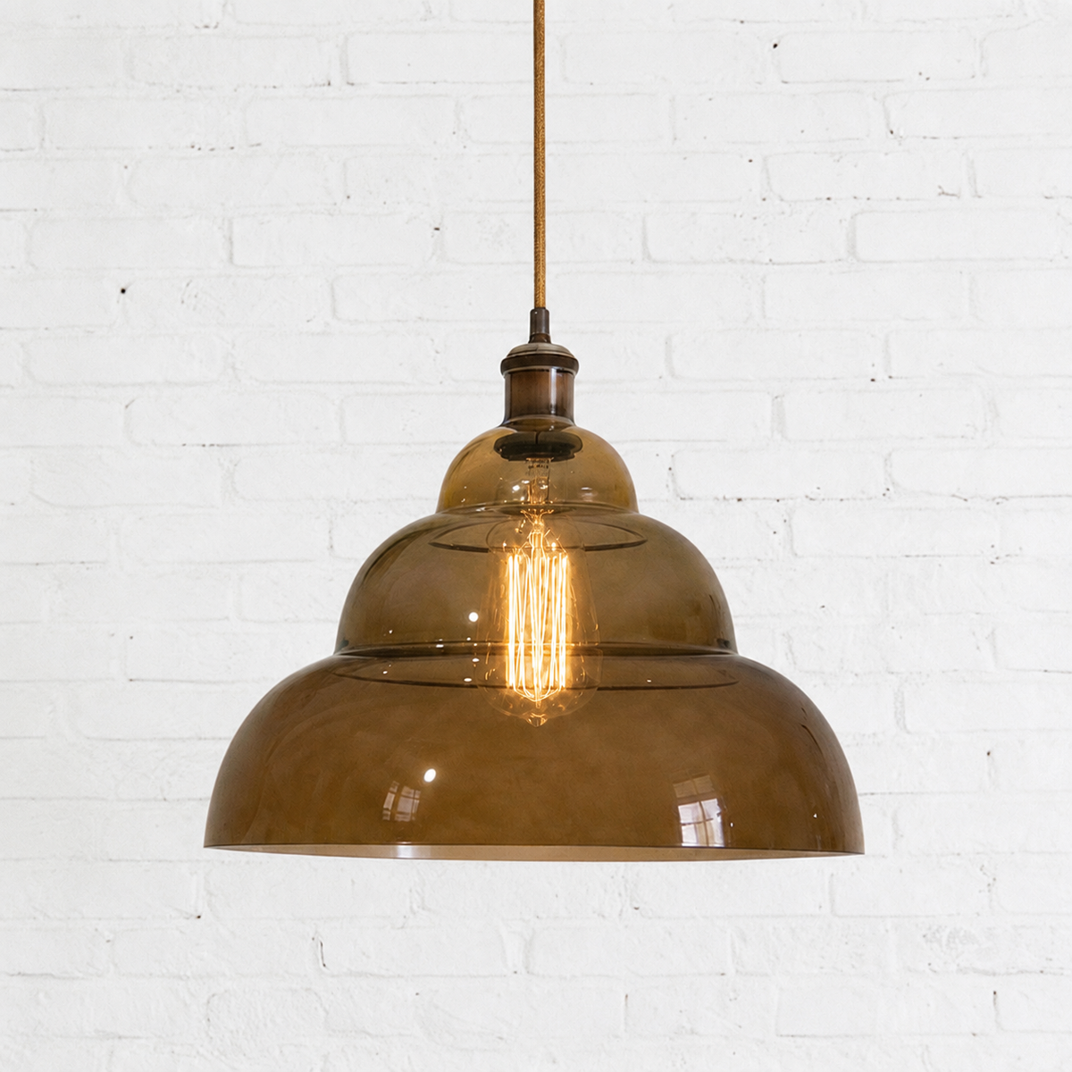 "Halo Forest" Pendant Light by VDH Collection, Glass in Brown-Green