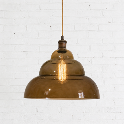 "Halo Forest" Pendant Light by VDH Collection, Glass in Brown-Green