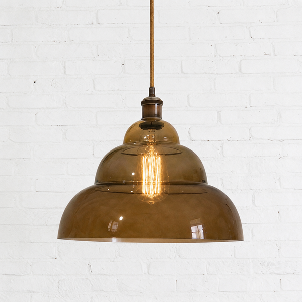 "Halo Forest" Pendant Light by VDH Collection, Glass in Brown-Green