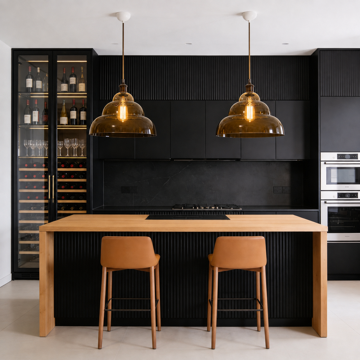 "Halo Forest" Pendant Light by VDH Collection, Glass in Brown-Green
