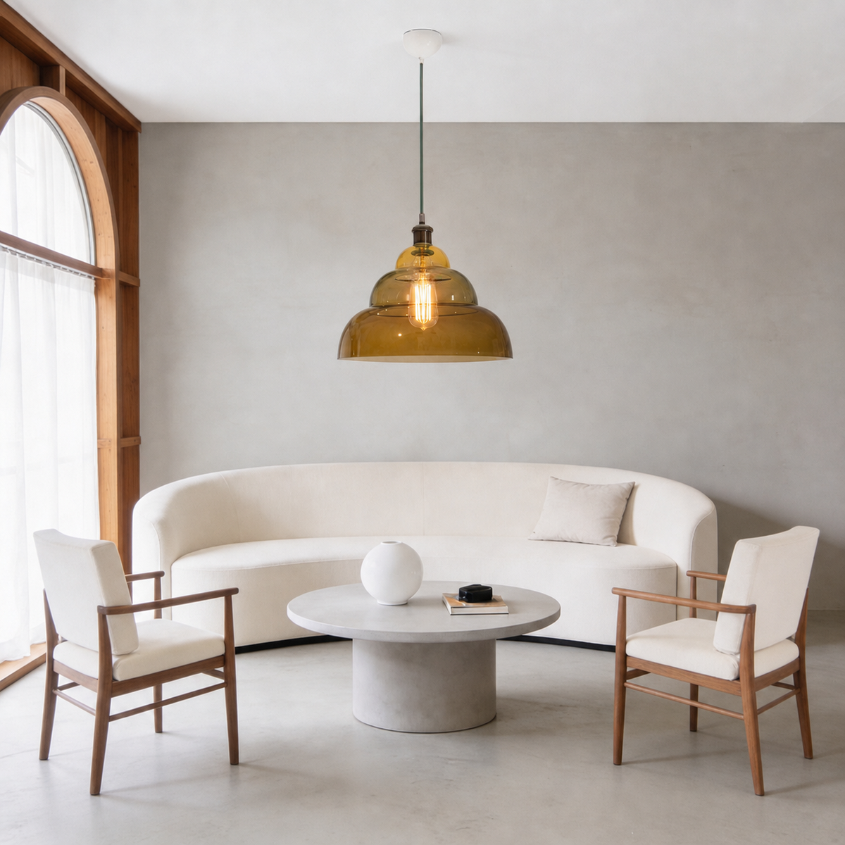 "Halo Forest" Pendant Light by VDH Collection, Glass in Brown-Green