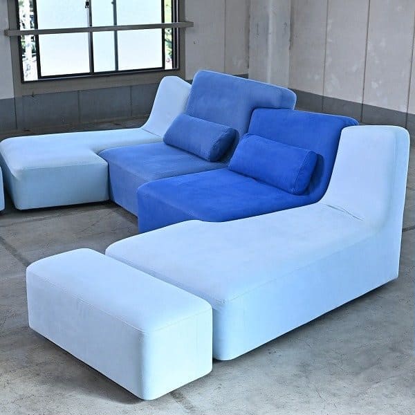 Vintage Sofa ROSETConfluences von Philippe Nigro für Ligne Roset mit Hocker-Set