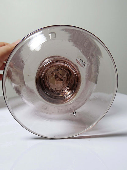 Vintage Windlicht Amethyst Bullenglas, Space Age Stil