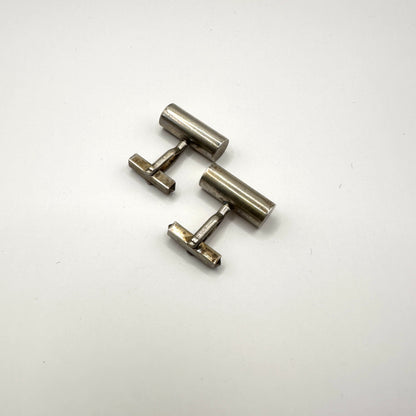 Zylindrische Manschettenknopf aus 800er Silber