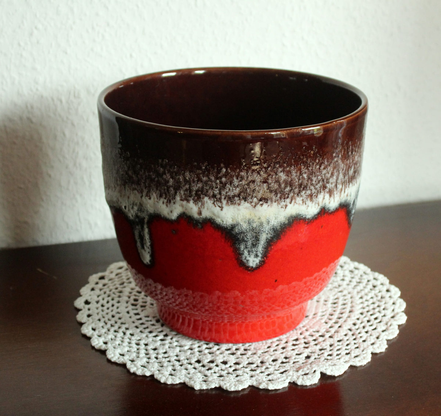 Vintage Blumentopf Fat Lava Keramik Übertopf